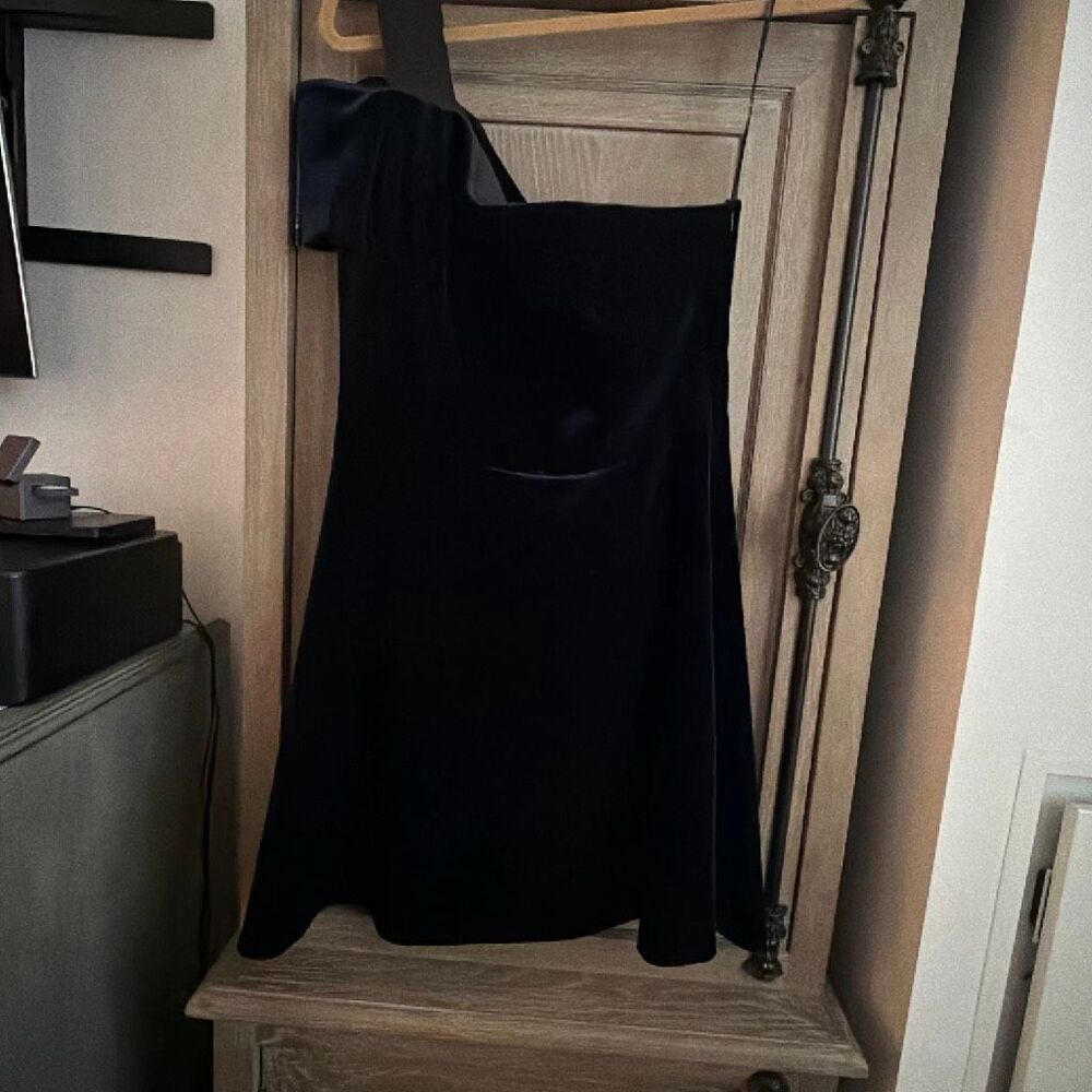 Sandro Velvet Dress Navy size 3 - Picture 4 of 11